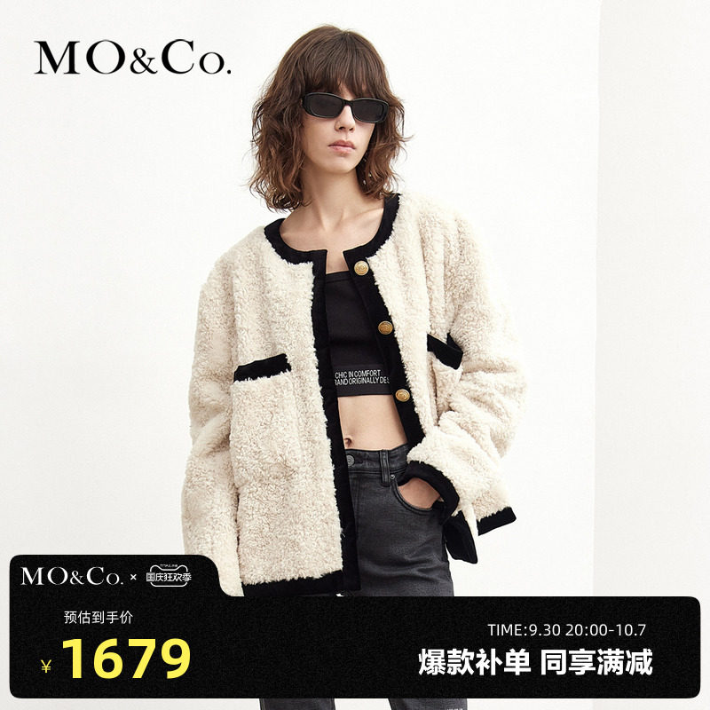 (Explosive Model Supplement) MOCO Fall New Product Imitation Lamb Fleece Gold Buckle Loose Jacket