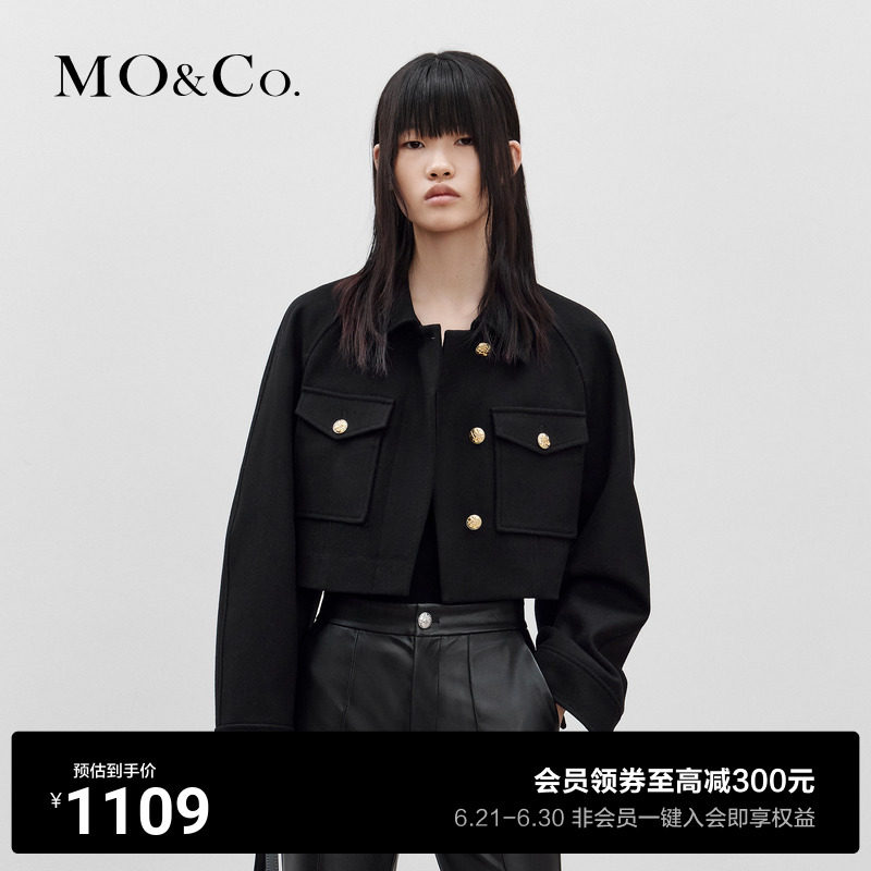 MOCO autumn new short woolen jacket jacket motorcycle jacket