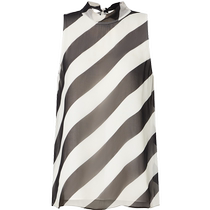 MOCO2024 summer new product contains mulberry silk diagonal striped strappy top MBD2TOPT64 Moanke