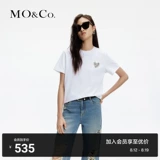 [Антибактериальные анти -медить] Moco Spring и осень Love Diamond Driald Emlemprodery Короткая хлопчатобумаж