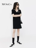 Воротник Mocopolo v -neck color side short -sleeved платье mbc2drs023 французский стиль