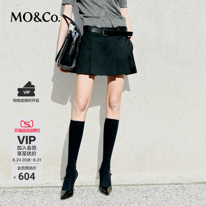 Moco Culottes Shorts A-Line Suit Skirt Brushed Mid-High Waist Preppy Style Mo Anke