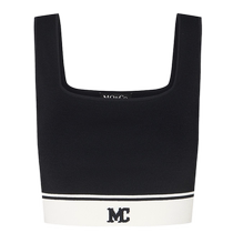 (Maillard) MOCO American sports style contrasting square collar short knitted vest with inner top