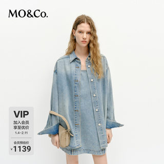 Moco Denim Jacket with Heavy Embellishments, Painted Art, Washed and Distressed Cotton Mbe1Jkt023