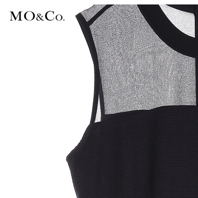 MOCO quan điểm khâu không tay vest cao eo slim Một từ váy váy MA161SKT52