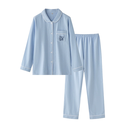 Хлопковая бархатная кремовая удерживающая тепло пижама, цветной осенний комплект