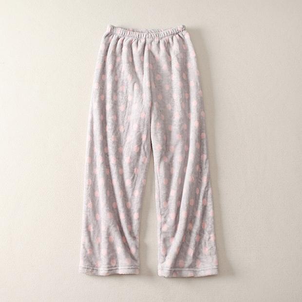 Giải phóng mặt bằng đặc biệt hai mùa thu và mùa đông đồ ngủ flannel phụ nữ sọc dày san hô lông cừu ấm quần thường nhà quần lửng nam