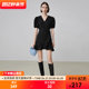 Fan Luo 2024 summer new style French dress design niche V-neck puff sleeve waist small black skirt for women