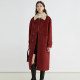 Fan Luo 2023 Winter Imitation Lamb Wool Collar Woolen Coat Horn Button Splicing Mid-Length Thick Woolen Coat Women