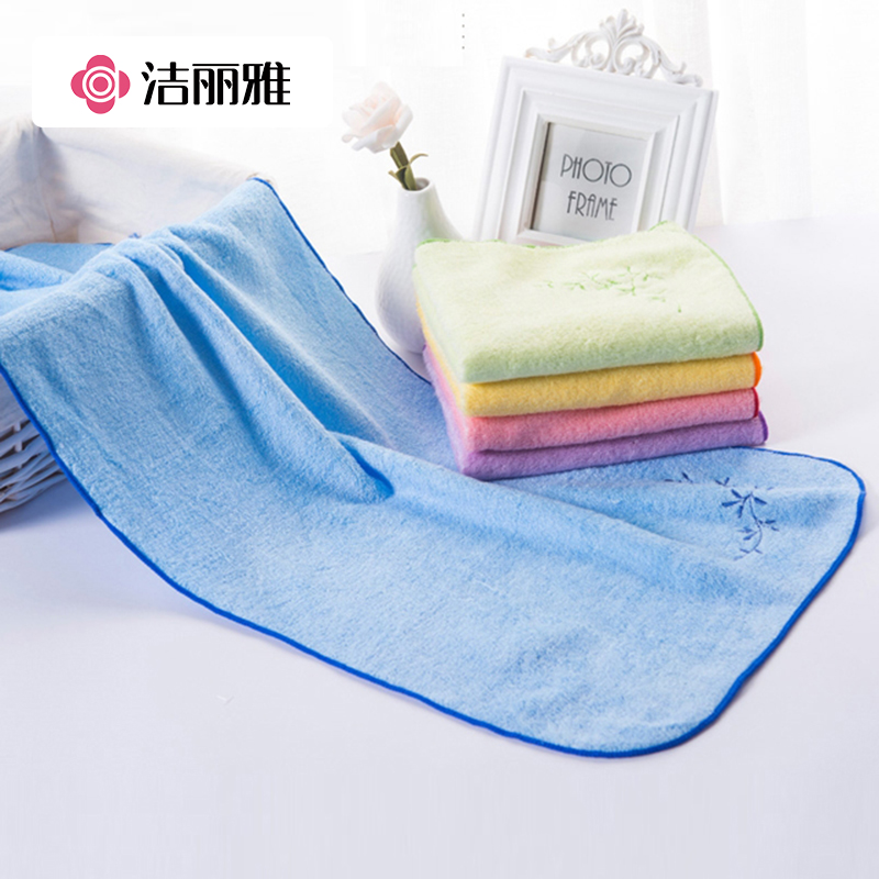 Jielia fiber towel Embroidered trimmed beauty face towel Adult couple children's face towel set of five