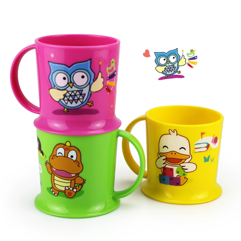Hàn Quốc nhập khẩu phim hoạt hình cốc đánh răng trẻ em cốc nước / một tay cầm cốc nước ép cốc mẫu giáo trẻ em cốc sữa - Cup / Table ware / mài / Phụ kiện