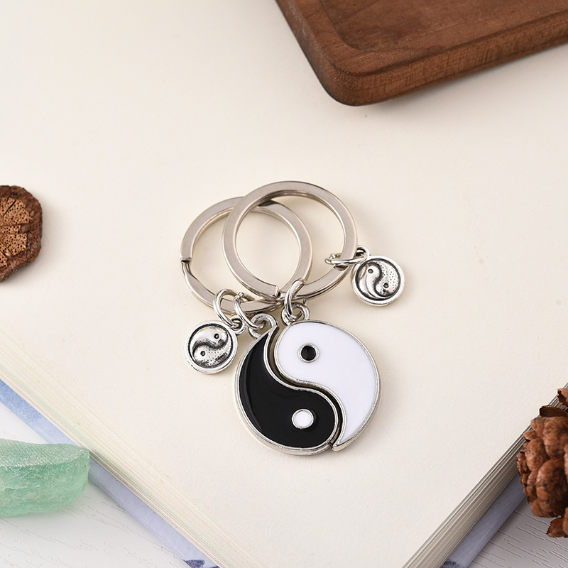 Tai Chi Couple Keychain Yin Yang Tai Chi Keychain Bagua Two-Part Key Ring Couple Gift