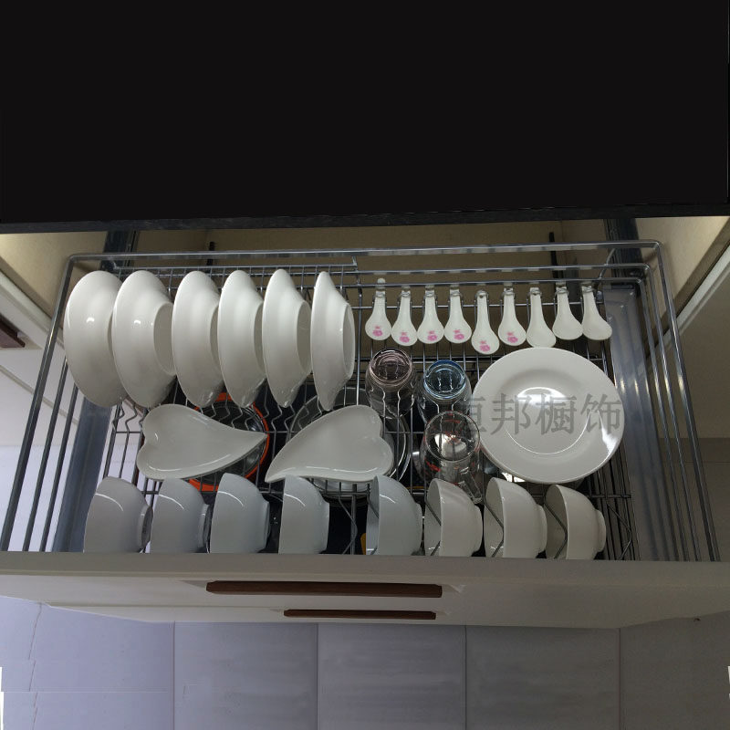 Keith Bao Ma Swiss platinum grid imported basket four-sided dish basket kitchen basket drawer type pull basket overall cabinet pull basket