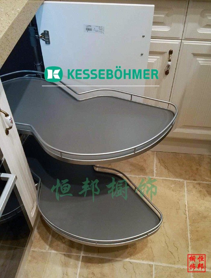 100% German original imported Case Peach flying saucer pull basket Corner Pull Basket Import Overall Cupboard Pull Basket Grey