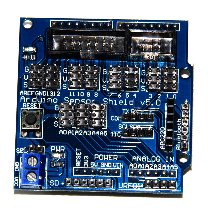 UNO R3 v5扩展板 sensor shield v5.0 电子积木 蓝色版
