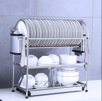 Bowl rack drain rack kitchen rack ground floor household 304 stainless steel bowl rack storage kitchen utensils