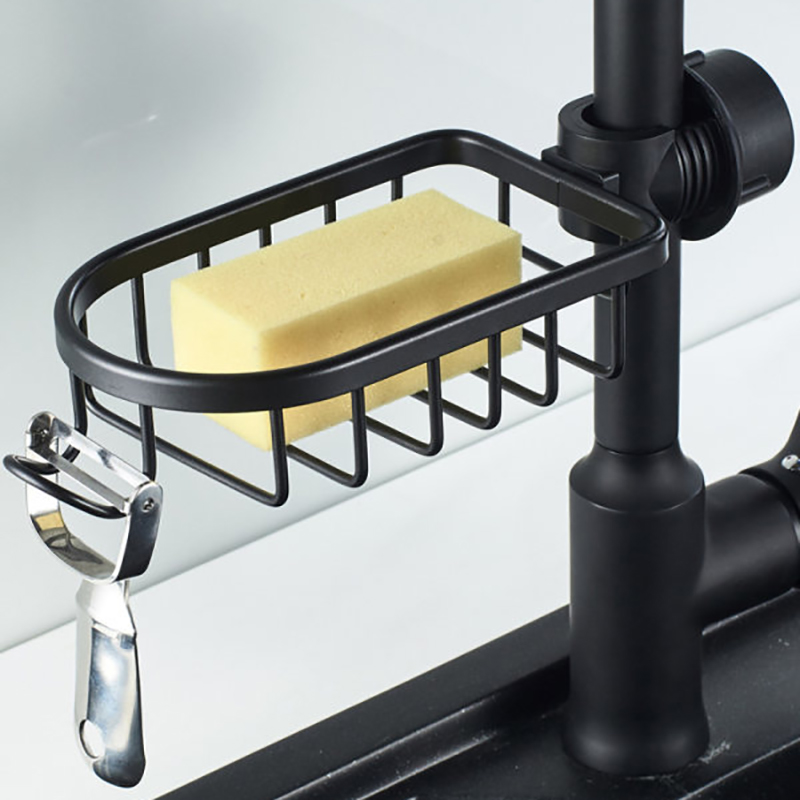 Kitchen Taps Drain Shelve Space Aluminum Pendant Release Sea Cotton Rag Steel Wire Ball Near Water Hang Basket Containing shelf