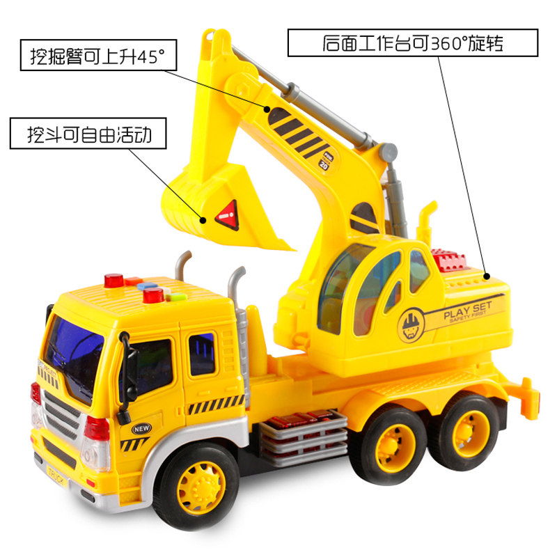 Literature and art pioneers children resistant to fall 2 Puzzle Inertia Digger Digging toy car 1-3-year-old boy to teach baby early