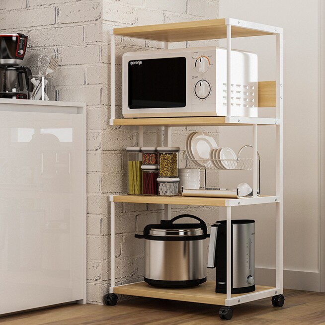 Kitchen Shelve Microwave Rack Ground Floor Multilayer Stainless Steel Kitchen Supplies Containing Storage Rack Oven Rack Pan Racks-Taobao