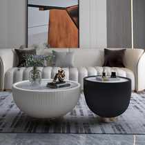 Round coffee table light luxury modern simple small apartment creative rock board tea table designer individual size round tea table