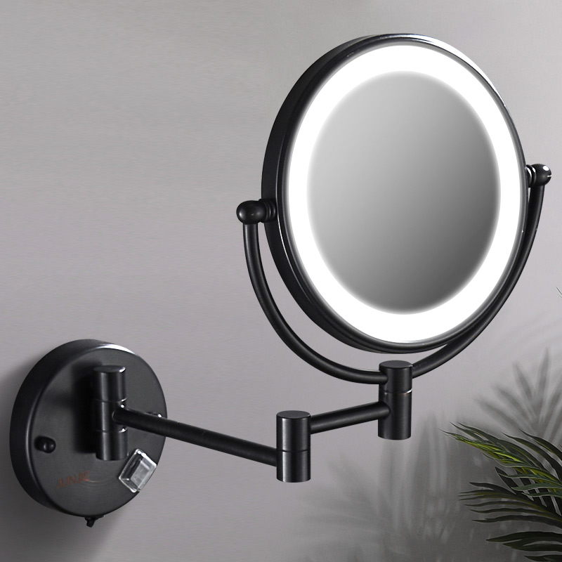 Bathroom folding mirror wall-mounted telescopic LED Beauty Mirror hotel dressing room with light vanity mirror double-face mirror