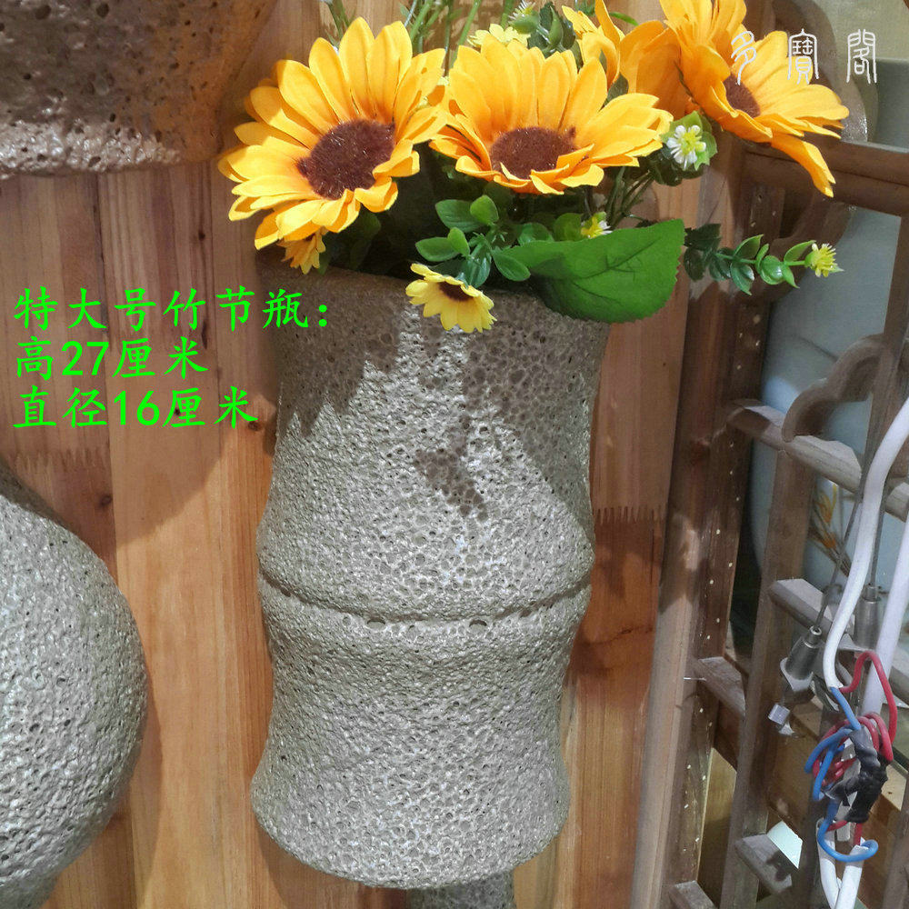 Jingdezhen porcelain coarse pottery jar hanging bottle wall-hanging half bottle wall vase hanging green radish flower pot Chinese water pewter-Taobao