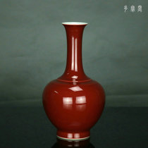 Jingdezhen Festival Red Glaze Ceramic Small Vase Flower Block All Handmade Antique Color Glaze Porcelain Vase Collection