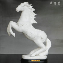 Jingdezhen ceramic horse to success porcelain white horse TV cabinet wine cabinet Handicraft ornaments study living room decoration