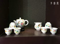 Jingdezhen ceramic hand-painted Su Shengxuan pastel complete tea set 8 tea sets collection to play