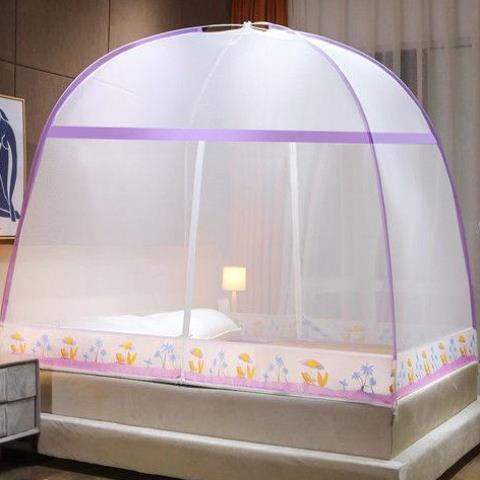 Encrypted thickened yurt mosquito net free of installation 1 5m 1 8m double bed household 1 2m single dormitory pattern tent