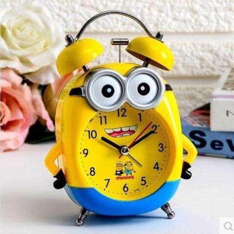Alarm clock villain children student creative cartoon silent metal quiet cute luminous night light ringing super loud bed head