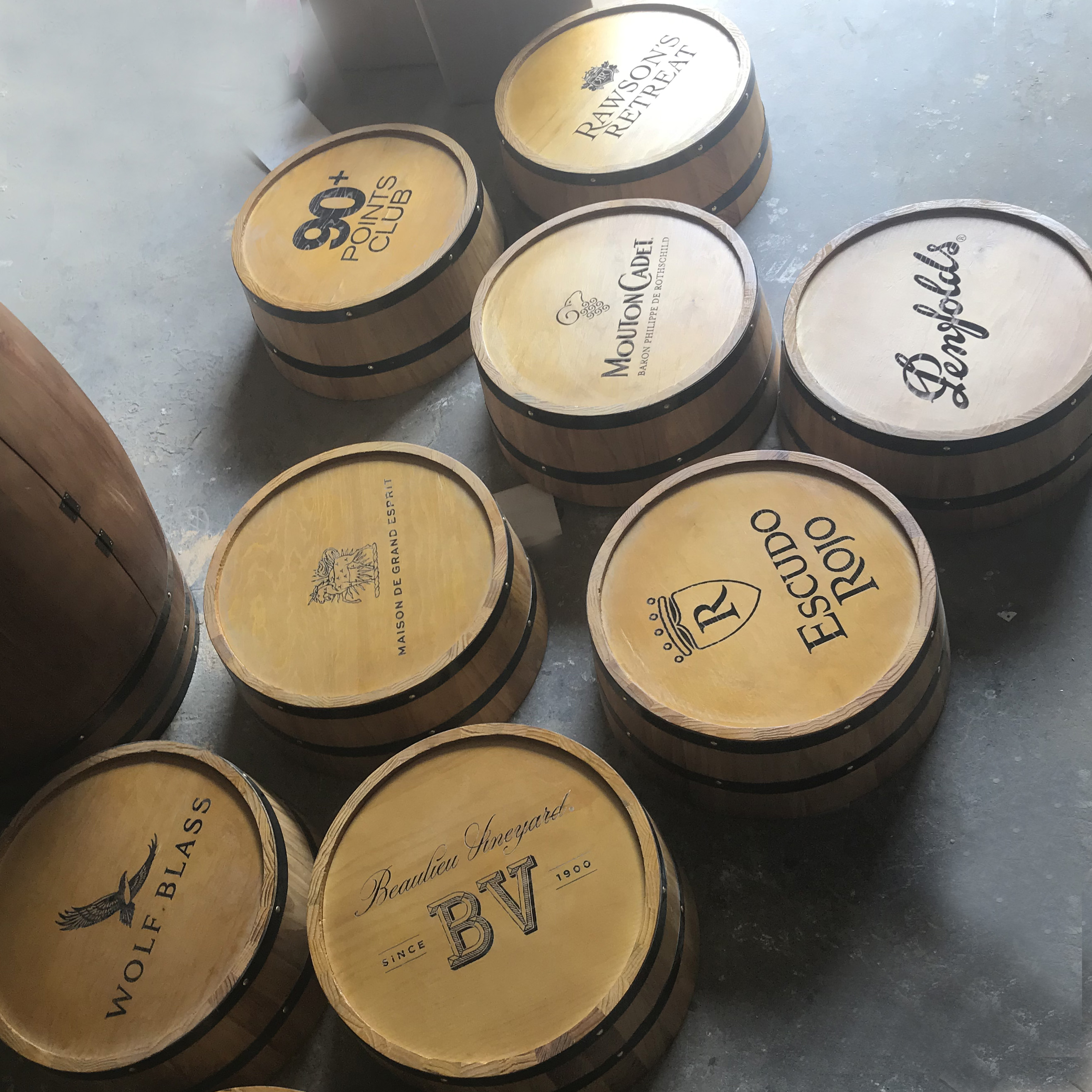 Oak barrel decorated with half-barrel wall hanging the winery piece wooden prop round wooden barrel custom