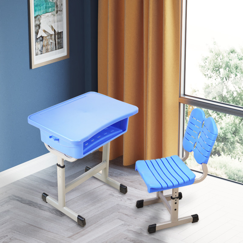 Custom Style ABS Plus Blue Plastic Desk Middle School Students Desks Training Classrooms Table And Chairs Children Table And Chairs