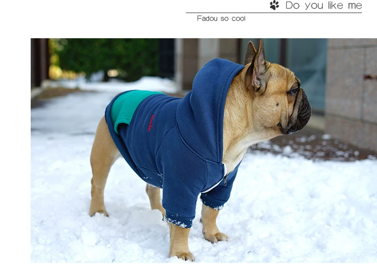 Chó chiến đấu quần áo mùa thu và mùa đông dày thời trang áo len trùm đầu con chó nhỏ và vừa Bage Keji Teddy quần áo thú cưng - Quần áo & phụ kiện thú cưng