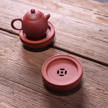 Chaozhou Zhu mud pot tea set tea ceremony zero with ceramic double insulation coaster water storage tea purple sand pot holder