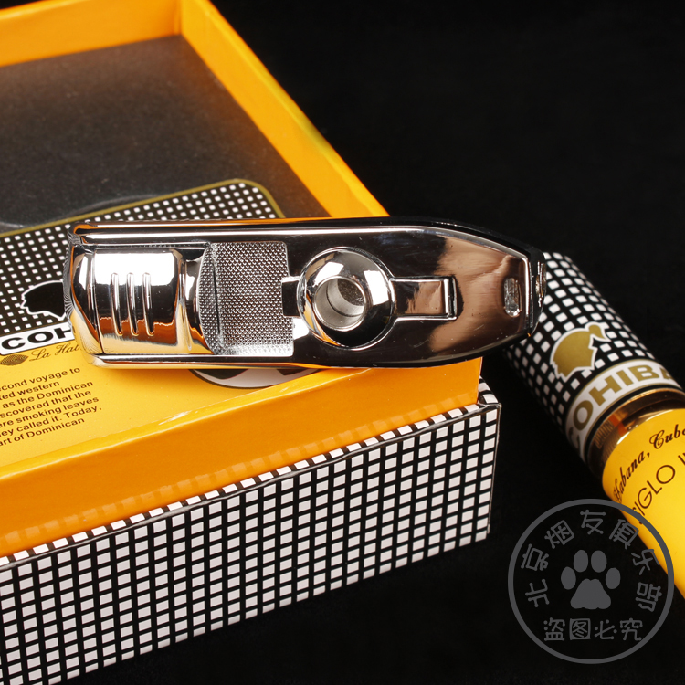 Cohiba bơm hơi nhẹ hơn 3 ngọn lửa xì gà thẳng với xì gà khoan xì gà mở hộp quà tặng các loại bật lửa