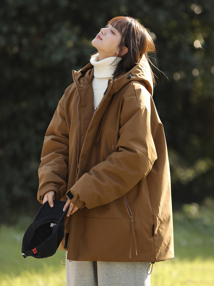 Tangshi Group Desso Workwear Hooded down Jacket for Women, New Winter Style, Warm Top, Loose-Fitting Cold-Proof Coat