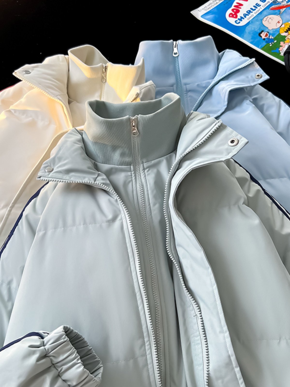 Tangshi Group Desso Fake Two-Piece American-Style Cotton Coat for Women, New Winter Thickened Cotton Jacket, Loose Cotton Padded Jacket, Trendy Brand