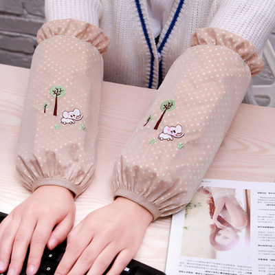 Waterproof, oil-proof and stain-proof sleeve cleaning long version of autumn and winter adult men's and women's kitchen labor sleeve office work show