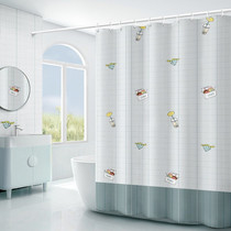 Polyester bath curtain anti-splash shower curtain damp-proof shielding water-curtain thickened waterproof bathroom light-tight dry and wet separation