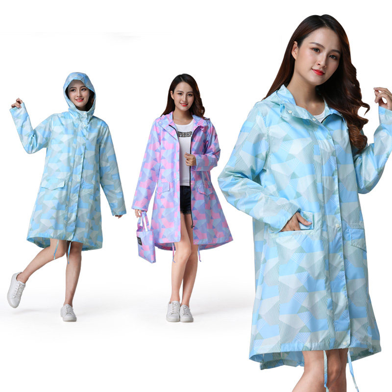 Day Style Fashion Adult Riding Anti-Rainstorm Portable long version Increase Shoulder Bag Women Raincoat Rain Cape Waterproof Jacket