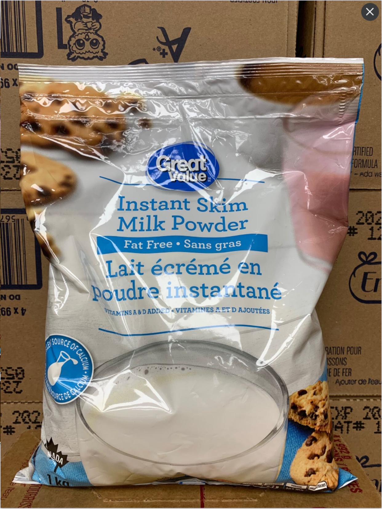 2 bags of reduced 16 yuan Canada direct mail GREAT VALUE Youth adult elderly high calcium skim milk powder 1kg