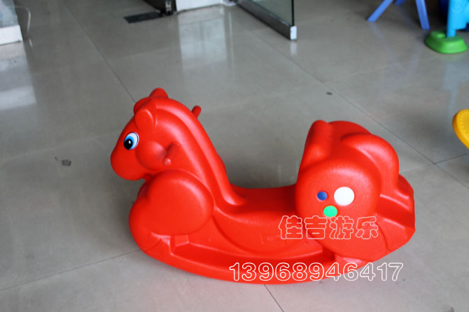 Promotional large thickened rocking chair Bonnie rocking horse Trojan kindergarten plastic rocking music indoor and outdoor children's toys