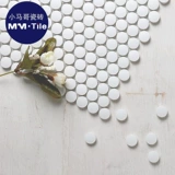 Европейская простая круглая мозаика черно -белая серая керамика стена тибетская тибетская плитка