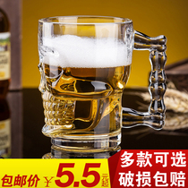 Green Apple Skull Cup Glass Water Cup Home Big with Beer Cup Finely Brewed Beer Cup Bar Ktv Suit