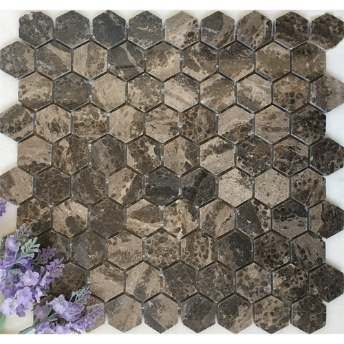 Коричневая шестиугольная мозаичная плитка из натурального камня Голд-Кост шестиугольная плитка для балкона, ванной комнаты, ванной комнаты