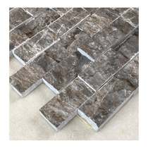 Coffee Color Section Mosaic Wall Patch Natural Marble Gold Inlaid Jade 3d Background Wall Living-room Toilet Tiles