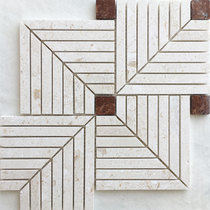 Beige stone mosaic wall stickers natural marble moonlight beige floor tiles bathroom toilet fishbone French tiles