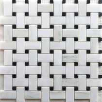 Black and white woven stone mosaic wall stickup natural marble bathroom floor tiles bar Toilet Tile Background Wall