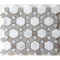 Profiled Stone Mosaic Wall Patch Natural Marble Hexagon Triangle Parquet Bathroom Toilet Background Wall Bar